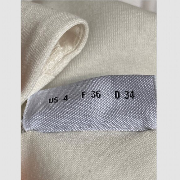 Akris White Stretch Short Sleeve Off White Top Size 4 - Picture 12 of 13